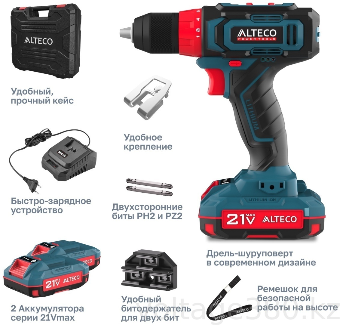 АККУМУЛЯТОРНАЯ УДАРНАЯ ДРЕЛЬ-ШУРУПОВЕРТ ALTECO CD 21-35 X2