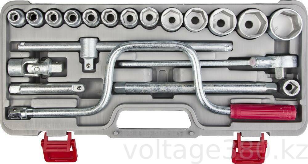 НИЗ Шоферский инструмент №3, 19 предм., 1/2″, набор торцовых головок в пластиковом кейсе