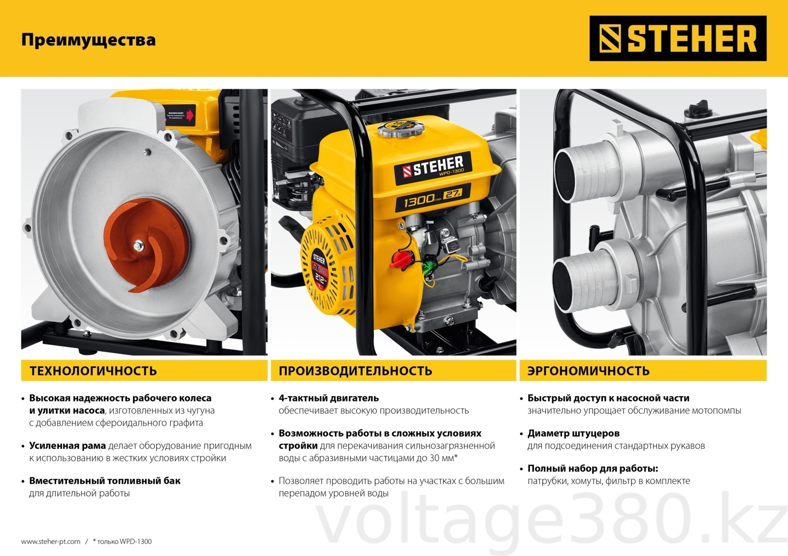 Мотопомпа бензиновая WPC-600 Steher