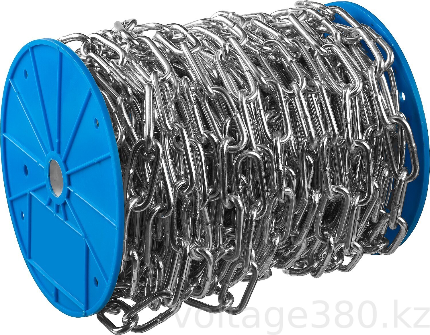 Цепь длиннозвенная, DIN 763, оцинкованная сталь, d=6мм, L=30м, ЗУБР Профессионал